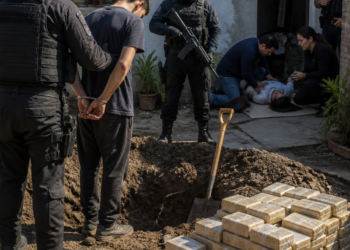 Detenido por enterrar 60 kilos de cocaína en el patio de su madre en Santa Fe; su madre se desmaya durante el operativo