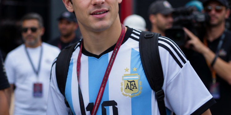 Franco Colapinto apareció en el Gran Premio de Bélgica con la camiseta de su ídolo, Lionel Messi