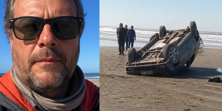 Falleció un hombre en Necochea tras volcar con su Jeep en la playa